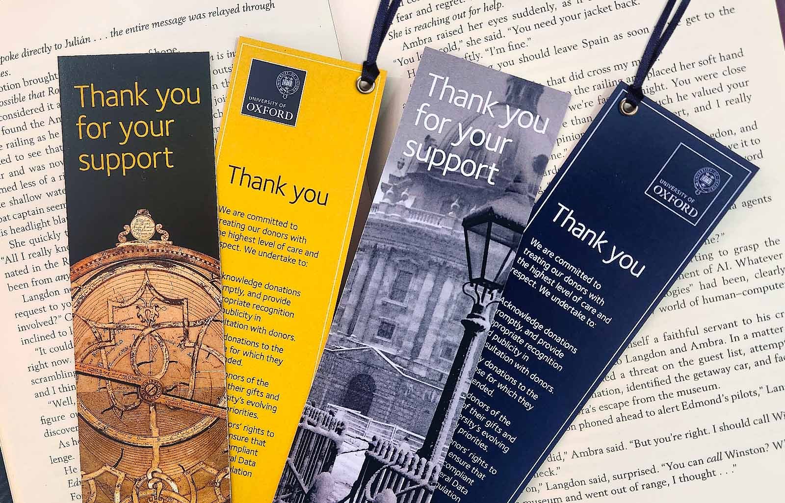 Oxford University bookmarks designs