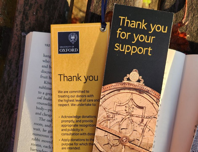 Oxford University bookmarks design yellow